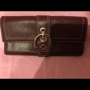 Coach Leather Burgundy Organizer Wallet